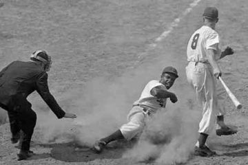 Jackie Robinson risks 270 feet of progress on the base paths with a daring steal of home.